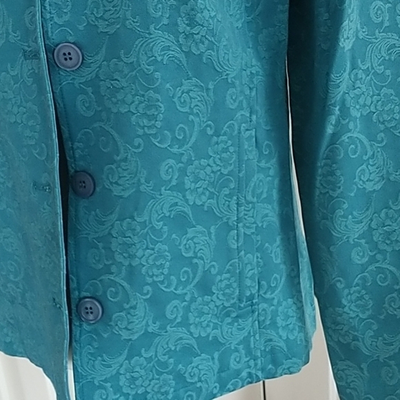 Appleseed's Petite Blue Embroidered Jacket 8P - Picture 2 of 10